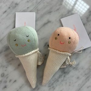 New Kids Meri Meri Ice Cream Cone Rattle Toy